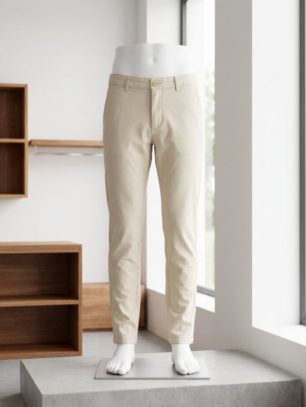 Forever 21 Men Slim Fit Chino Pants Beige Khaki Casual Trousers Size 29